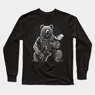 Bear Playing a Guitar Long Sleeve T-Shirt